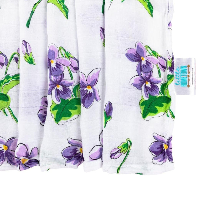 Little Hometown Muslin Swaddle Blanket: Violet