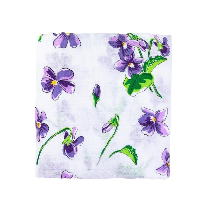 Little Hometown Muslin Swaddle Blanket: Violet