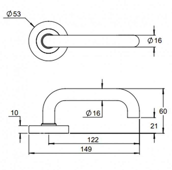 Madinoz Leverset Urban L70T Door Handle Round Rose Pair