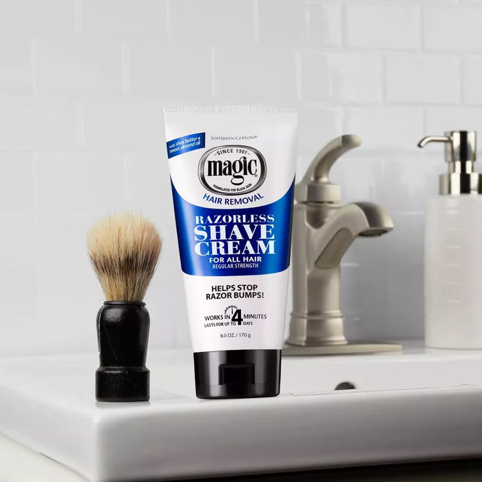 Magic Shave Razorless Shaving Cream, Normal Beard Maintenance - 6 oz - 2 Pack - Open Box