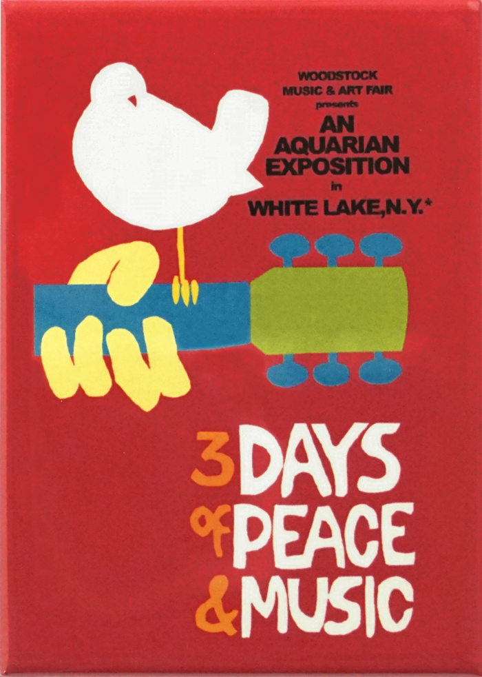 Magnet - Woodstock Peace Music Dove Guitar Poster 1960s Rock
