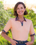 Marcie Cotton Trimmed Short Sleeve Polo Top - Country Collection