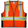 MCR Safety ANSI Class 2 and CSA Z96 Compliant Mesh Safety Vest, 3X-Large, Orange/Black