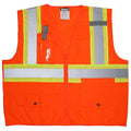MCR Safety ANSI Class 2 and CSA Z96 Compliant Polyester Safety Vest, 2X-Large, Fluorescent Orange