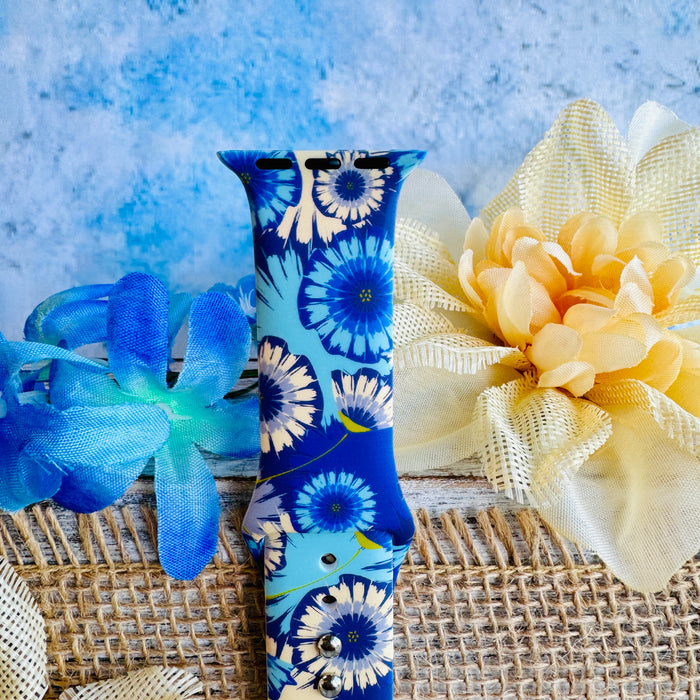 Midnight Meadow Mix Print Silicone Band For Apple Watch