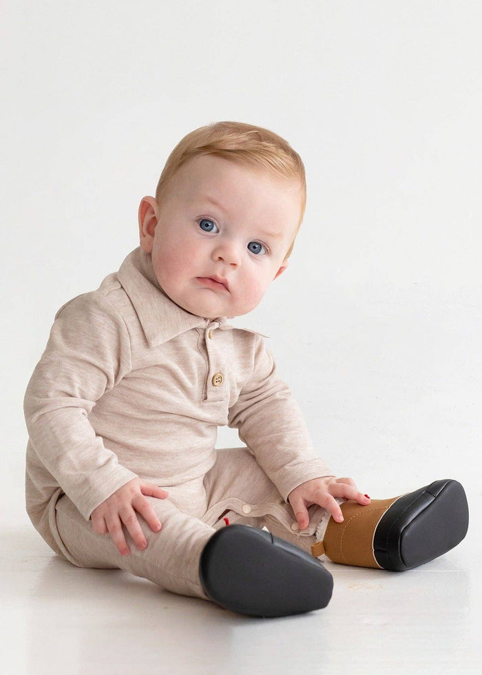 Millie Brothers Romper: Brown / 6M