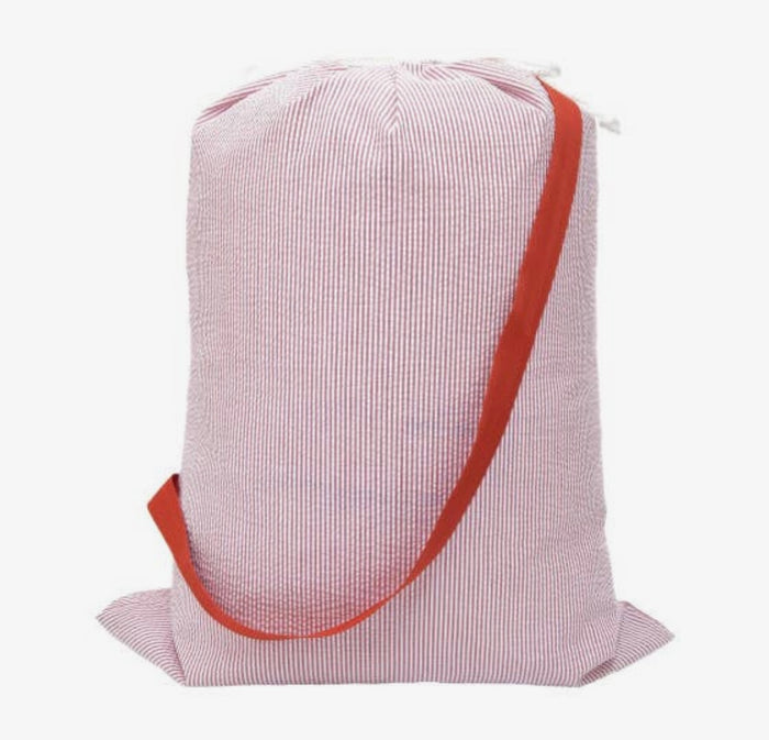 Mint Red Seersucker Hold All Laundry Bag