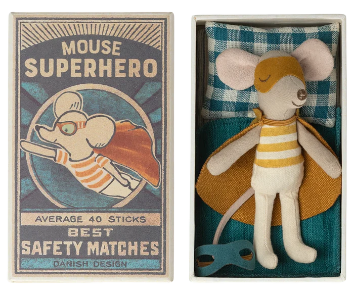 Maileg - Mouse In A Box - Big Brother - Superhero
