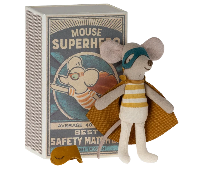 Maileg - Mouse In A Box - Big Brother - Superhero