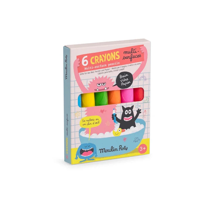 Moulin Roty - Multi-Surface Crayons - Schmouks - Set Of 6