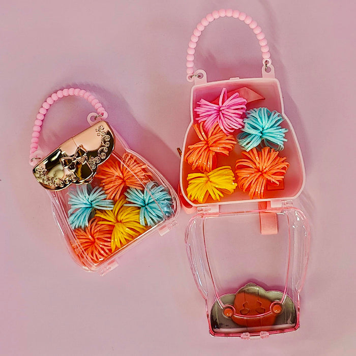 Multicolor Hair Ties with Free Bag - Set of 70 - Pastel