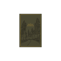 Olive travel journal cover with line art pine trees and winding road, embossed title