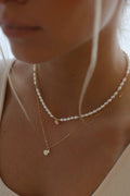 N1111G-RP Necklace-Pearl Beaded Star Medallion