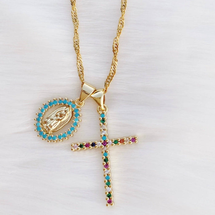 Necklace-Creation Double Charm Turquoise Pendant
