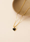 Necklace-Gemstone Heart Pendant Necklace - Black Tourmaline