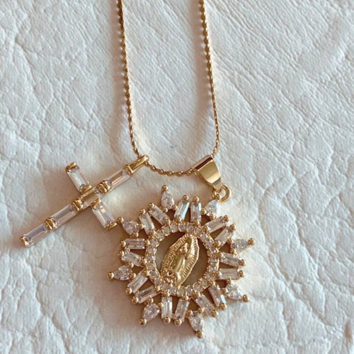 Necklace-Majesty Double Charm Religious Pendant