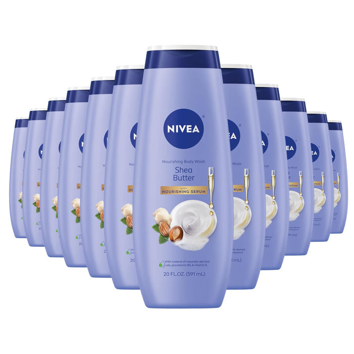 NIVEA Shea Butter Care Body Wash, 20 oz - 12 Pack