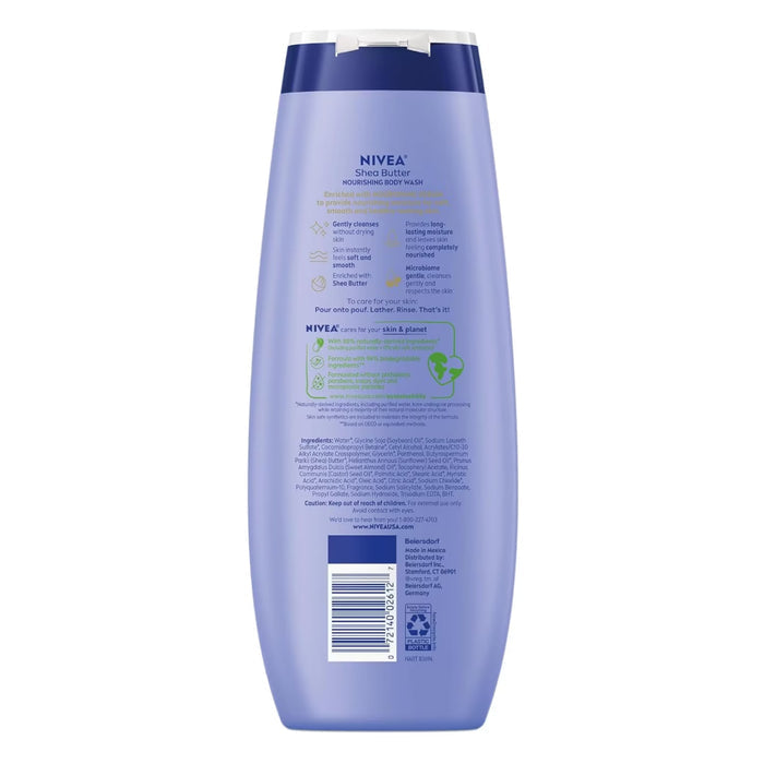NIVEA Shea Butter Care Body Wash, 20 oz - 12 Pack