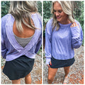 OPEN BACK Active Pullover in Purple // ships in about a week