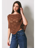 Openwork Detail Sweater Poncho