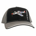 Gray and black cap with P-51 Mustang branding