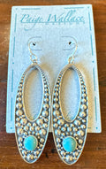 Paige Wallace Reconstituted Turquoise Stone Open Teardrop Sterling Silver Earrings