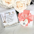 Bridesmaids Jewelry - Bridesmaid Necklace and Earrings Set - Available in Rose Gold, Silver and Yellow Gold