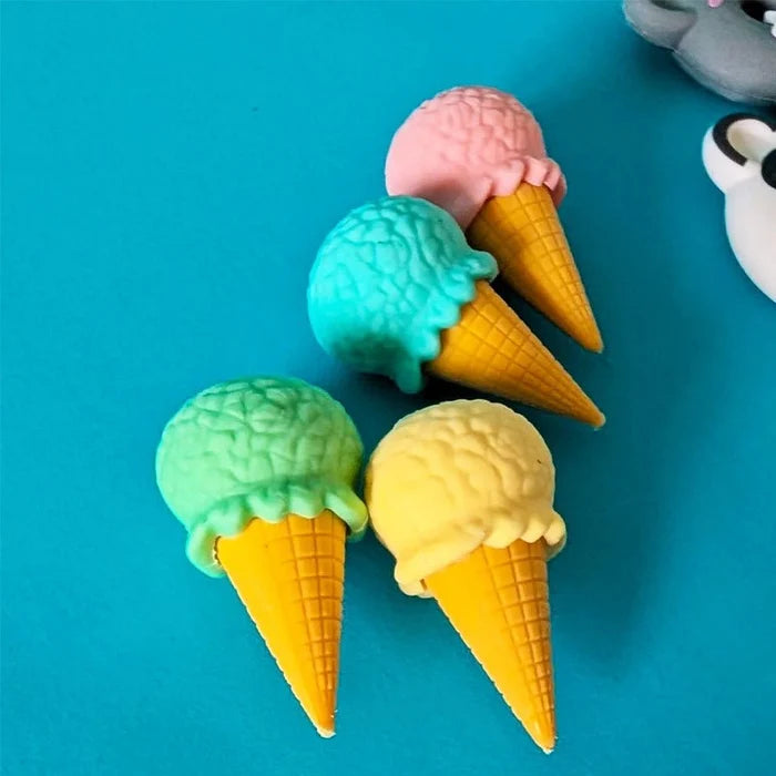 Pastel Ice Cream Eraser Set for Kids – 4pcs