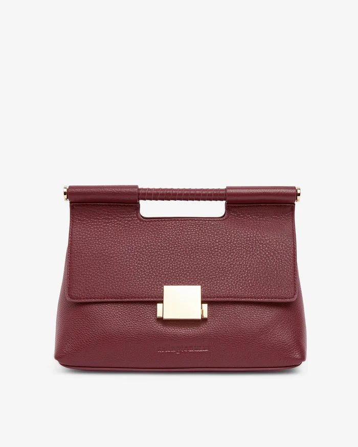 PAYTON HANDBAG in Burgundy Pebble by Arlington Milne