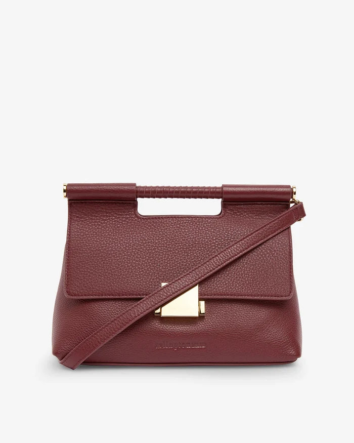 PAYTON HANDBAG in Burgundy Pebble by Arlington Milne
