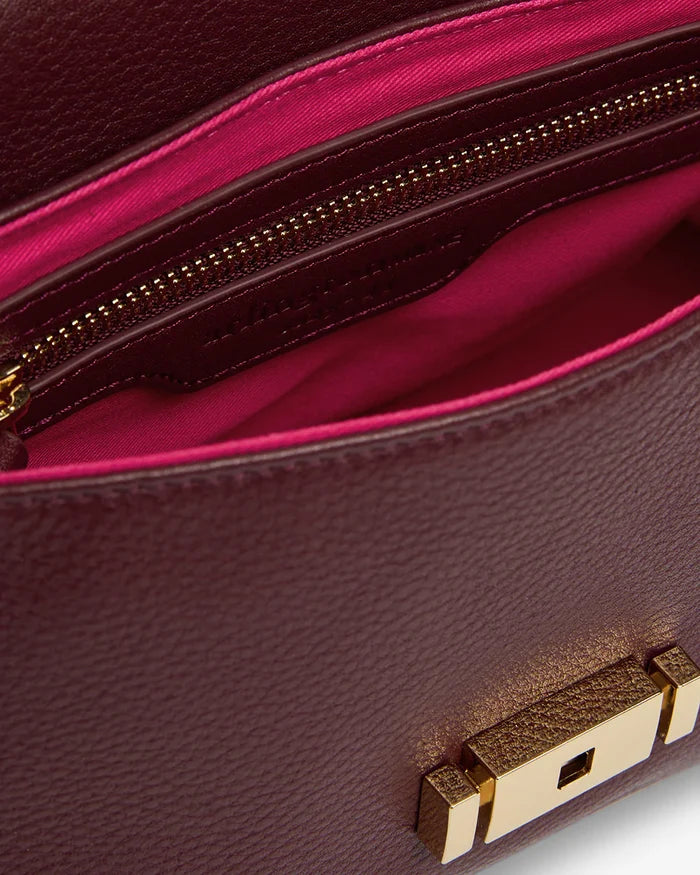 PAYTON HANDBAG in Burgundy Pebble by Arlington Milne