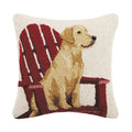Peking Handicraft - Retriever Dog With Adirondack Hook Pillow