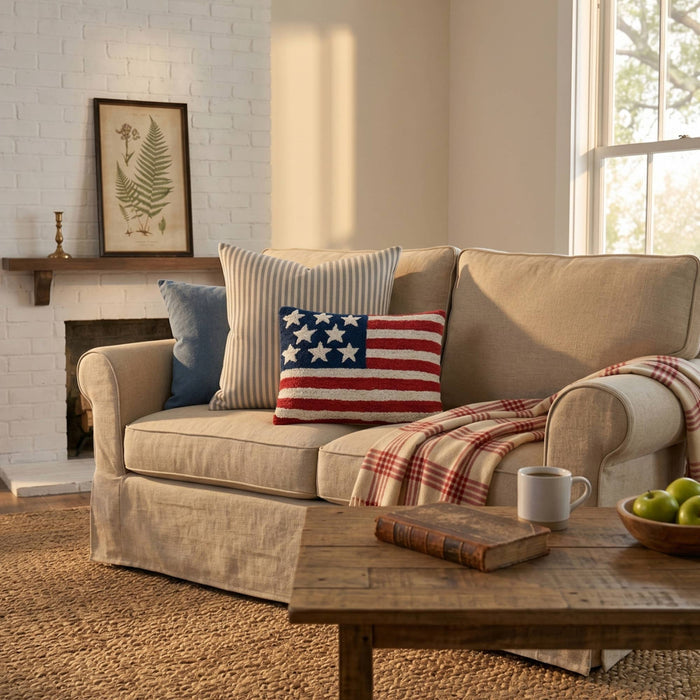 Peking Handicraft - USA Flag Hook Pillow