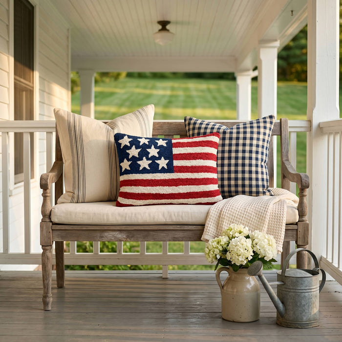 Peking Handicraft - USA Flag Hook Pillow