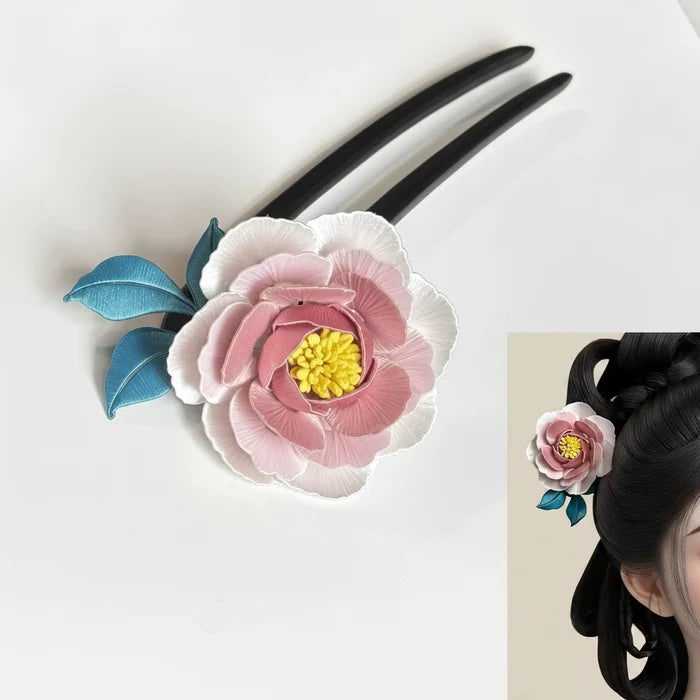 Peony Hairpin Chanhua Materials Flowers DIY Kit - Include Detailed Video Tutorial