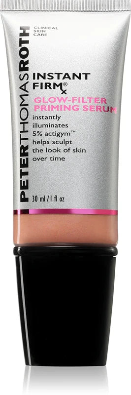 Peter Thomas Roth Instant FIRMx Glow-Filter Priming Serum in 30ml bottle, showing the skincare product with a sleek design and label.