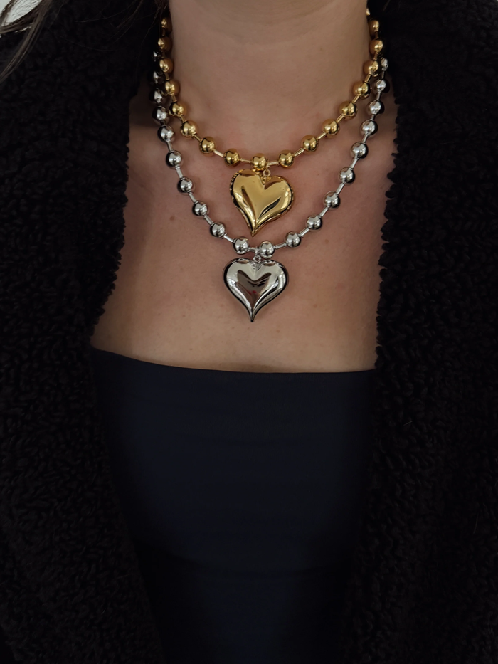 Piece of My Heart - Chunky Heart Chansutt Pearls Necklace