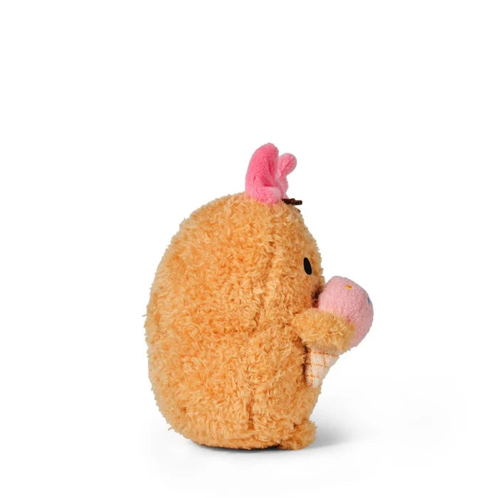 Pinky Ricespud Mini Sitting Plush Toy - Side Cut