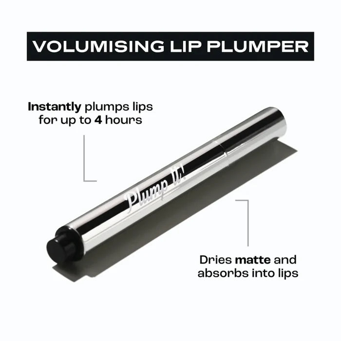 Plump It! Volumising Lip Oil in transparent 3 ml, featuring a sleek makeup applicator with glossy finish
