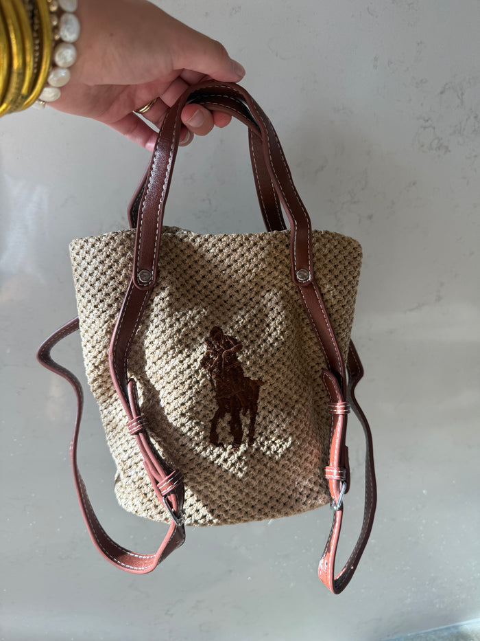 Polo Inspired Crossbody Bucket Bag