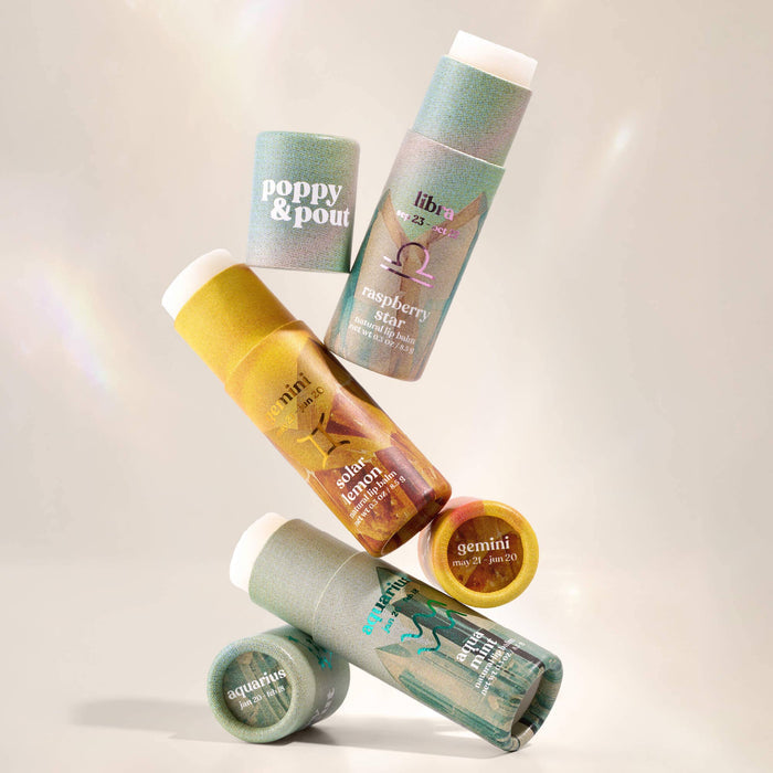Poppy & Pout - Lip Balm, Zodiac, Gemini Solar Lemon