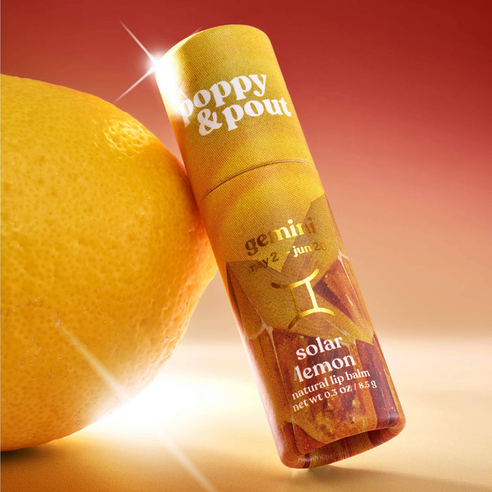 Poppy & Pout - Lip Balm, Zodiac, Gemini Solar Lemon