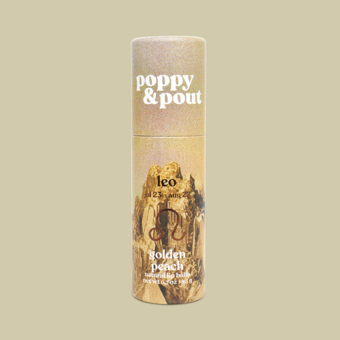 Poppy & Pout - Lip Balm, Zodiac, Leo Golden Peach