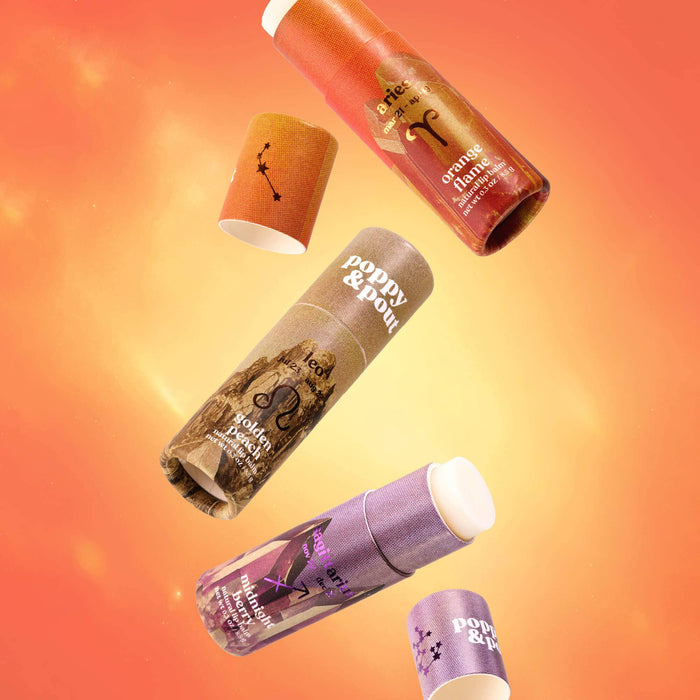 Poppy & Pout - Lip Balm, Zodiac, Leo Golden Peach