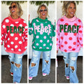 PREORDER: Peace & Polka Dot Mock Neck Pullover // ETA October