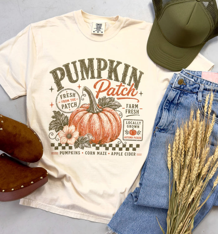 PREORDER: Pumpkin Patch Check Tee // ships in about 2-3 weeks