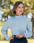 Marie Floral Pure Cotton Turtle Neck Top - Country Collection