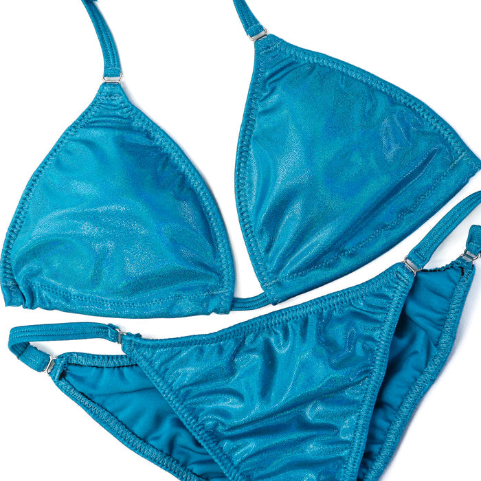 QS ST: Hologram Turquoise Fit Model Suit. Medium/Custom Fit Model 2.  Angel Competition BikinisThe best NPC Competition Suits for the Bikini Division, Fit Model Division Suits, and bodybuilding suits.