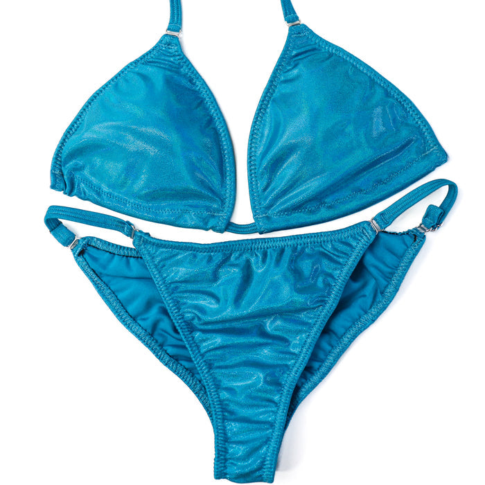 QS ST: Hologram Turquoise Fit Model Suit. Medium/Custom Fit Model 2.  Angel Competition BikinisThe best NPC Competition Suits for the Bikini Division, Fit Model Division Suits, and bodybuilding suits.