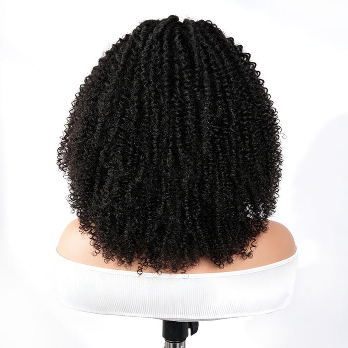 QVR Kinky Curly Headband Wig 100% Human Hair Glueless Wigs for Women